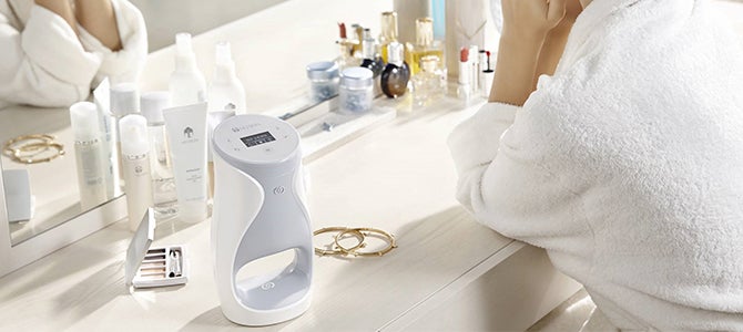 Visible Improvements from ageLOC Me Personal ageLOC Me device on a vanity.